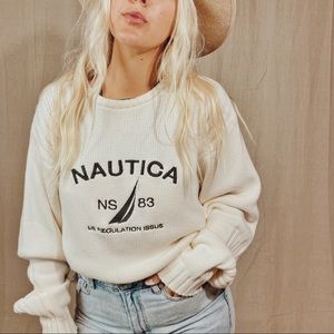Vintage | Cream Nautica oversized sweater
